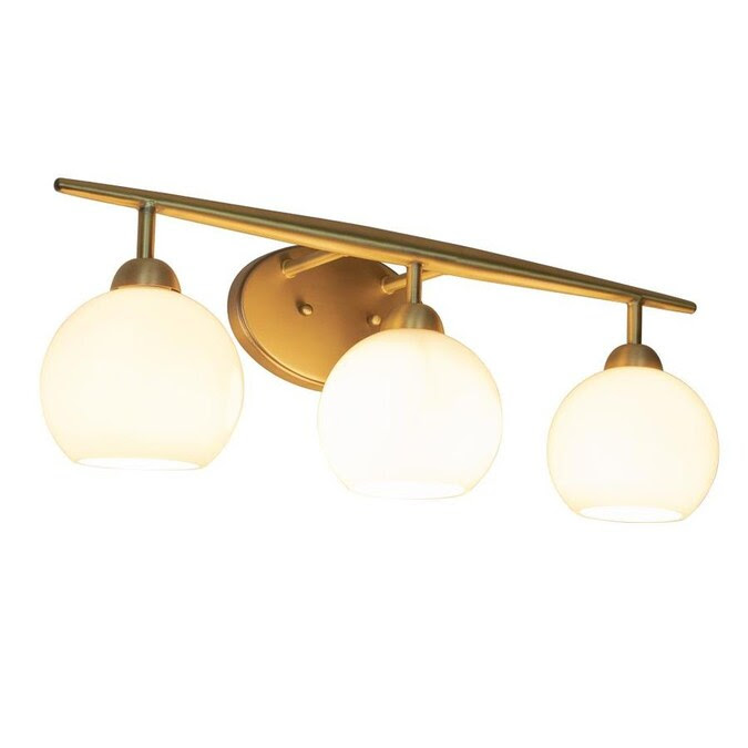 Discover bathroom vanity lights near me only in zelta home design. Decor Therapy 3 Light Brass Traditional Vanity Light In The Vanity Lights Department At Lowes Com