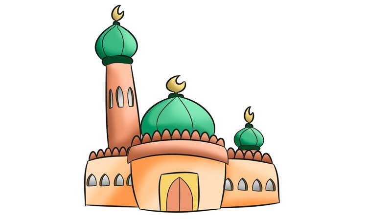 Mewarnai Masjid Dengan Gradasi Gambar Kelabu