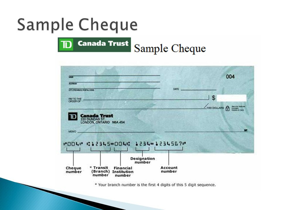 How To Write Td Cheque vafici