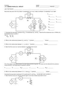 A single stream of electrons divides to flow through multiple branches, then merge back into one stream on the other side. Series Parallel Circuit Worksheet For 9th Higher Ed Lesson Planet