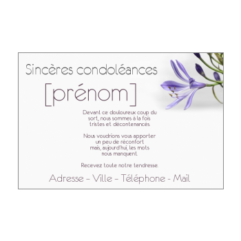 Carte De Condoleance A Imprimer Avec Texte