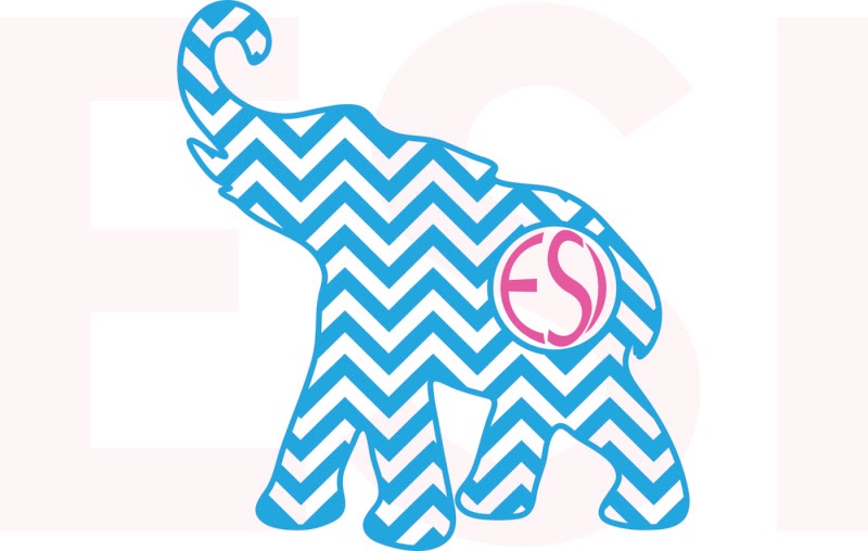 Download Free Elephant With Circle For A Monogram Chevron Pattern ...