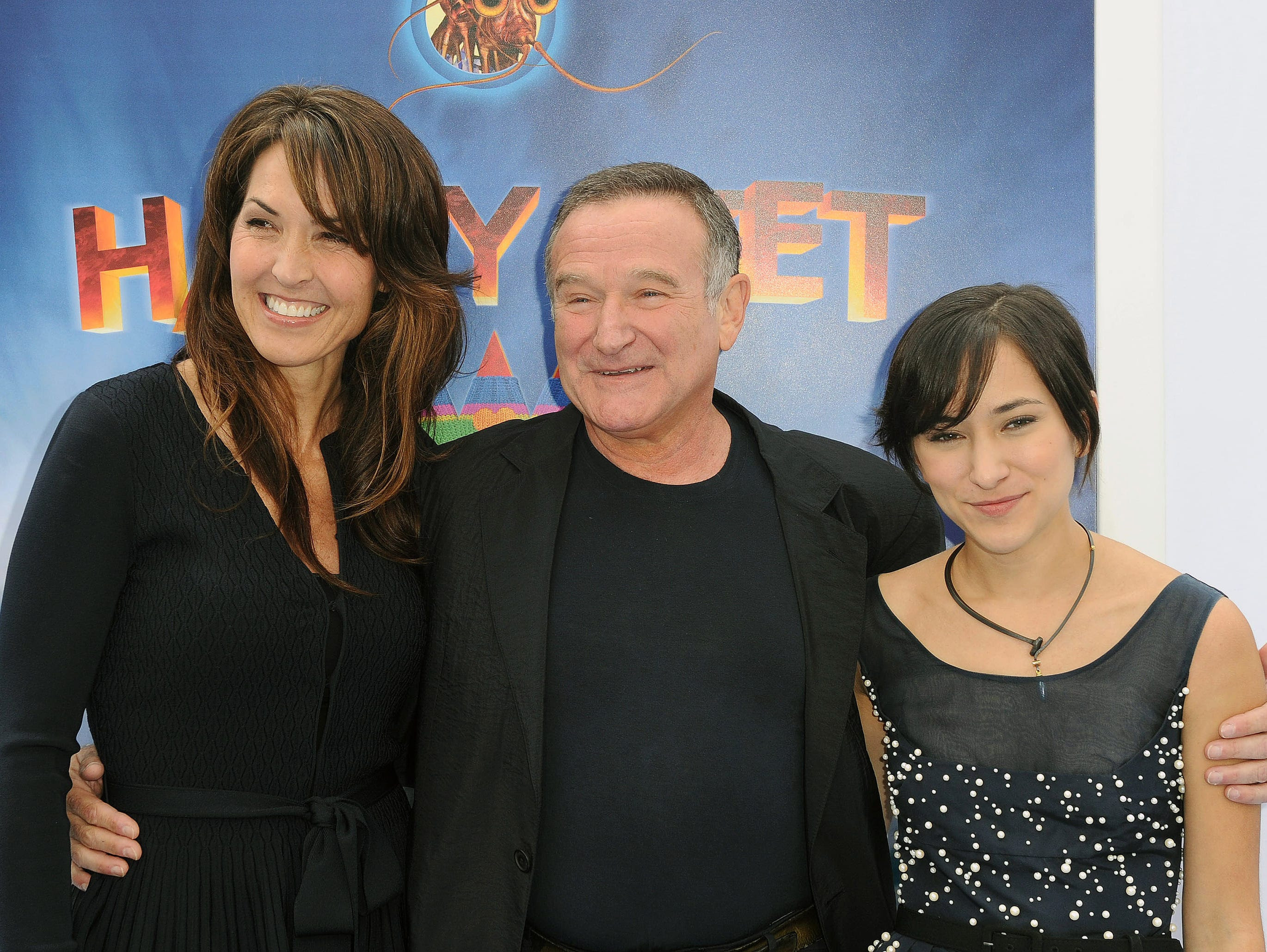 Robin Williams with wife Susan Schneider (left) and daughter Zelda in 2011.