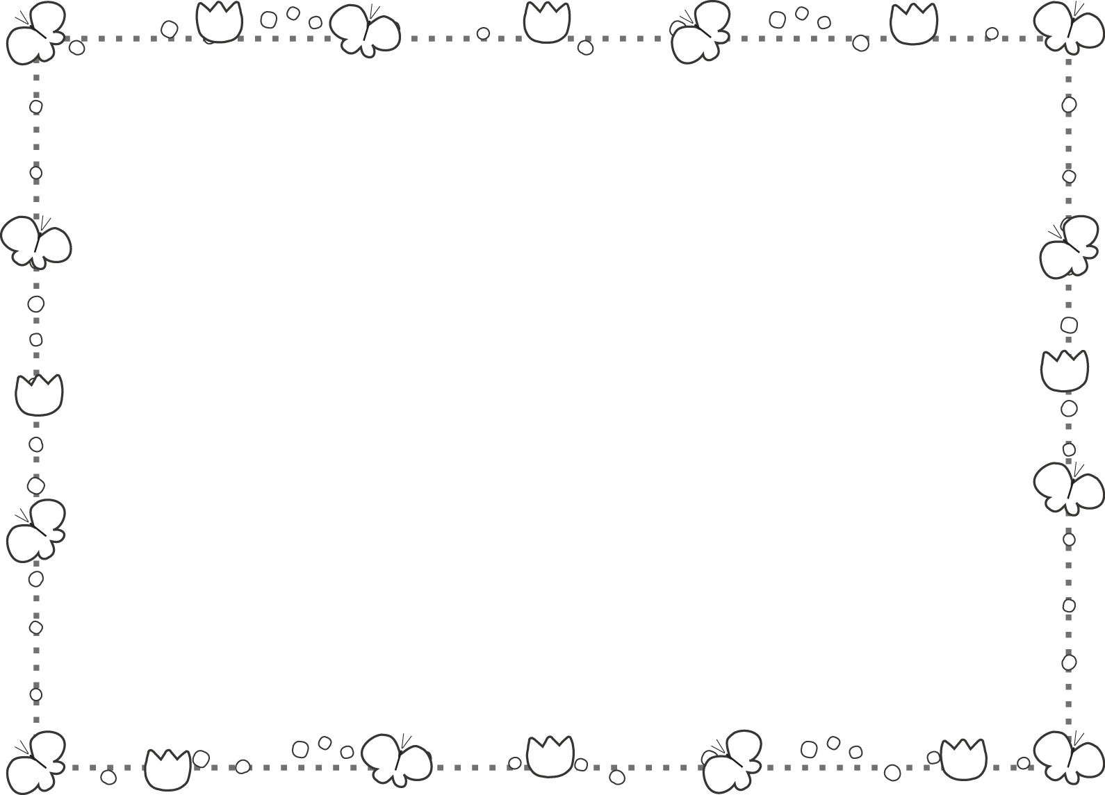 美しい花の画像 ロイヤリティフリー枠 イラスト 白黒