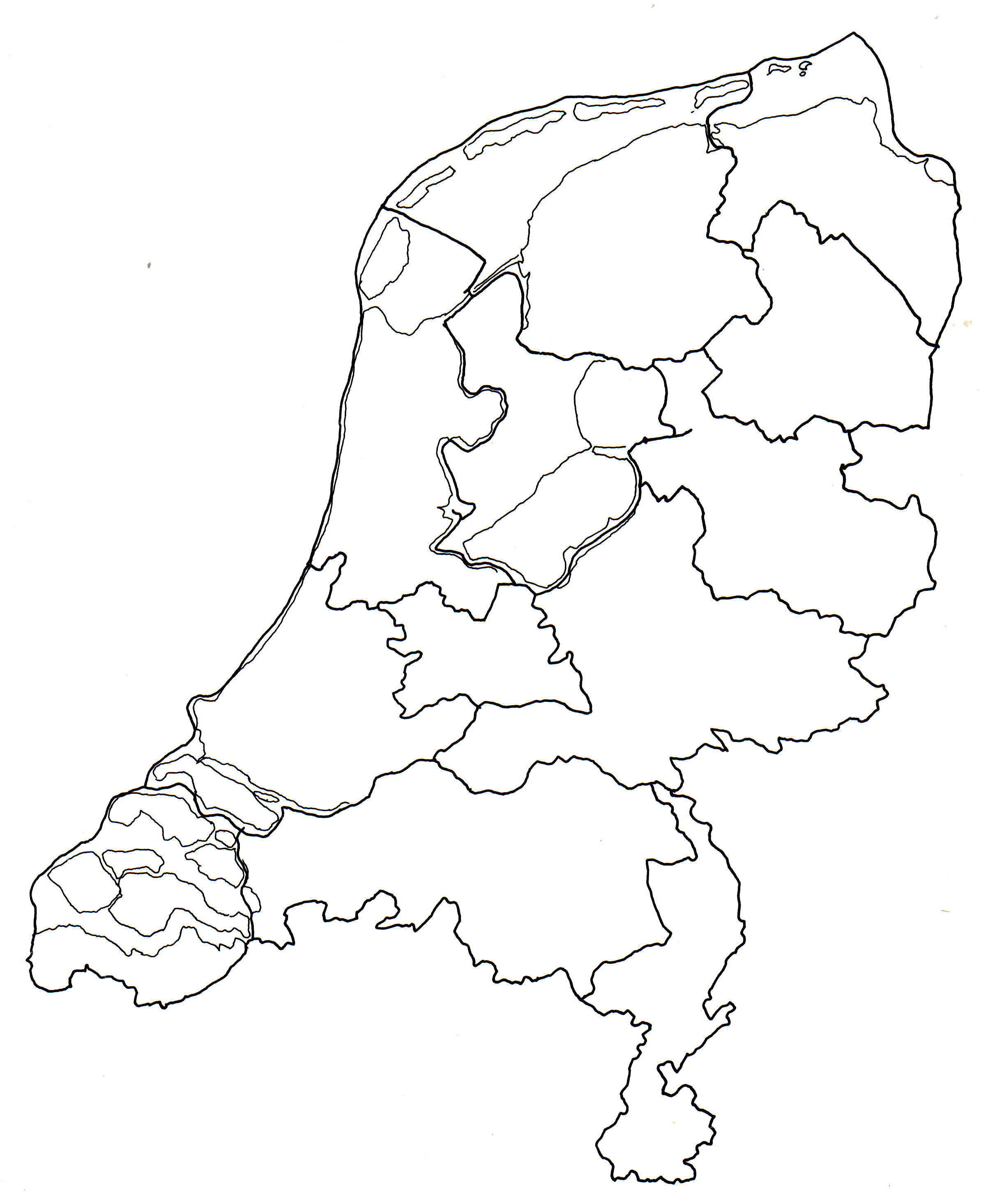 Kleurplaat kaart nederland