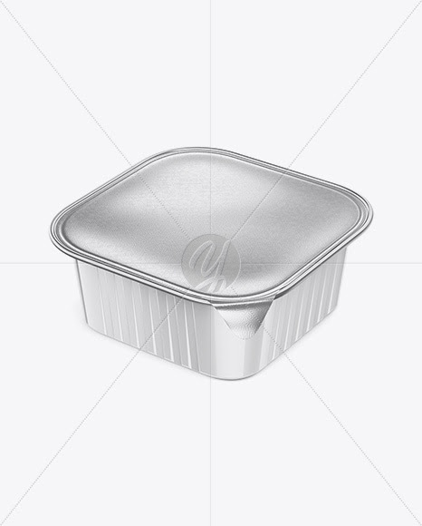 Download Download Square Glossy Cup with Foil Lid Mockup - Half ...