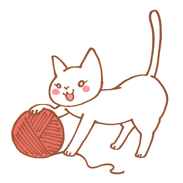 かわいい動物画像 50 猫 毛糸玉 イラスト