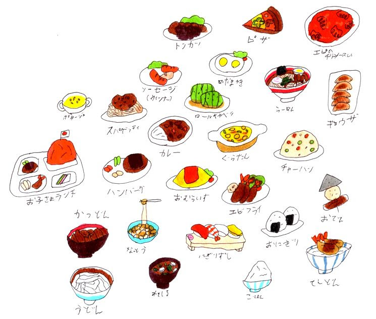 食べ物 イラスト おしゃれ 手書き