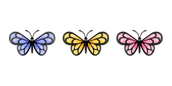 100 蝶々 イラスト 簡単