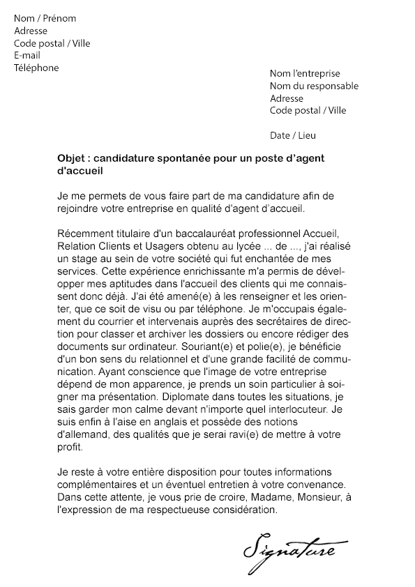 Lettre De Motivation Accueil Centre Hospitalier  Perodua v