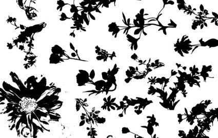 トップ100花 シルエット フリー 最高の花の画像
