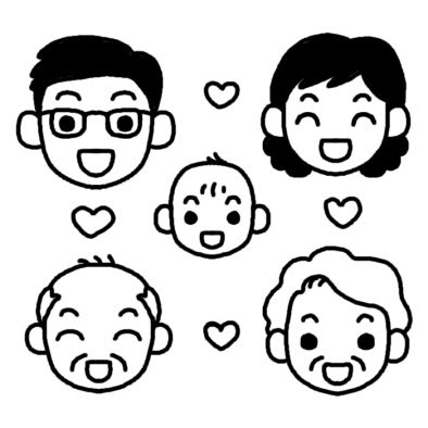 家族 イラスト 無料 白黒 Hōmuaidea