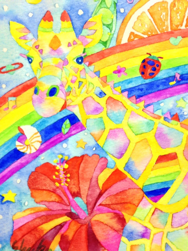 無料ダウンロードおしゃれ カラフル キリン イラスト すべての動物画像