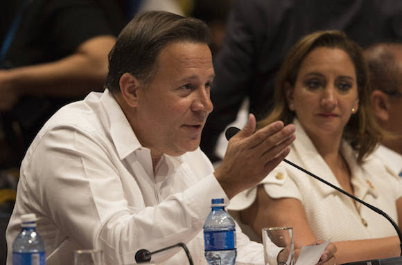 Interviene el Presidente de Panamá, Juan Carlos Varela, en la Cumbre de la AEC. Foto: Ismael Francisco/ Cubadebate