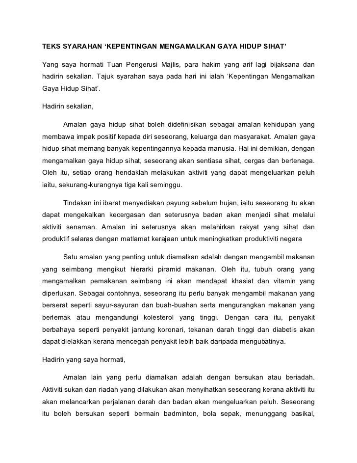 Contoh Karangan Gaya Hidup Sihat - Contoh Box