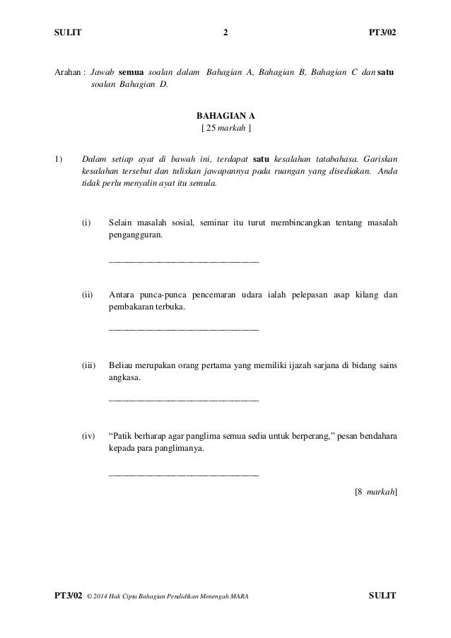 Kertas Soalan Percubaan Bahasa Melayu Spm 2019 - Resepi Ayam j