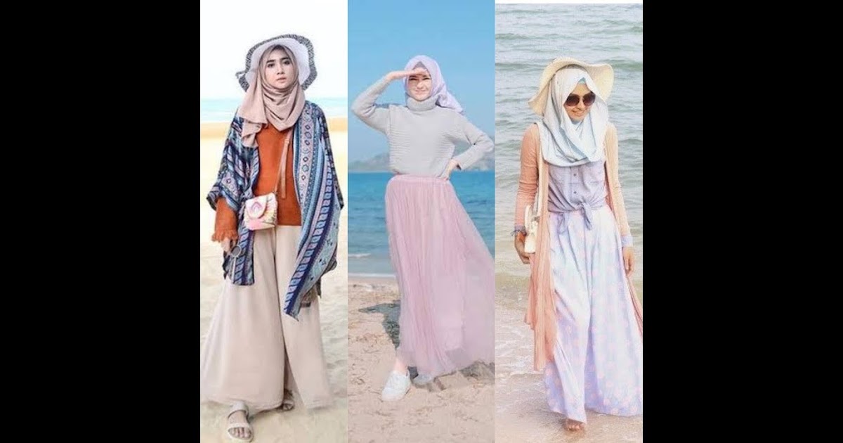 Ootd Hijab Style Hijab Ke Pantai Remaja Simple - gaya selfie kekinian