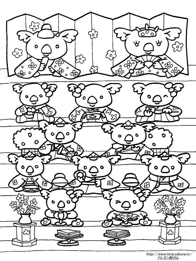 ベスト50 ひな祭り イラスト 塗り絵 ただぬりえ