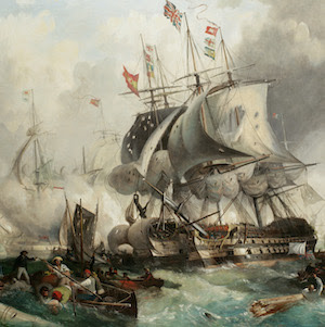 Painting of the Battle of Trafalgar