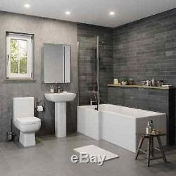 Want to renovate, but struggling for bathroom ideas? Complete Bathroom Suite L Shaped Bath Lh Toilet Basin Vanity Unit Taps Shower