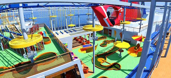 Sky Ride lets you pedal your way around the top of the ship. 