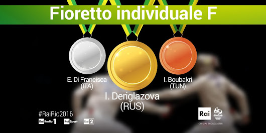 RaiSport su Twitter: "Nel fioretto femminile l'#oro va dunque alla #RUS. La #DiFrancisca regala a #ITA l'11^ medaglia #Rio2016 #RaiRio2016 "