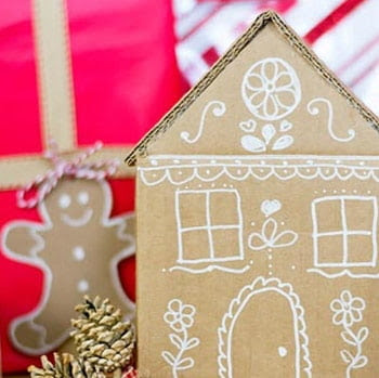 Make a cardboard gingerbread house