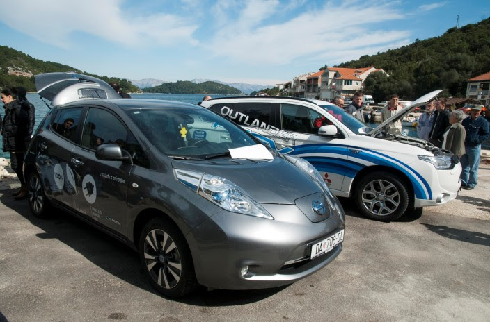 Electric cars on Island of Mljet