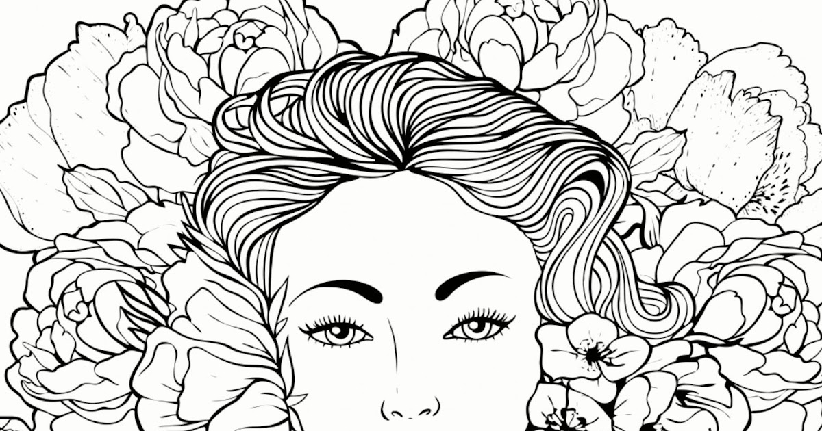 Download Beauty coloring page Recolor app Beautiful Women Coloring ...