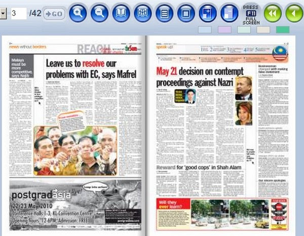 Malaysian newspapers for information on local issues, politics, events, celebrations, people and business. The Sun Newspaper Malaysia Online
