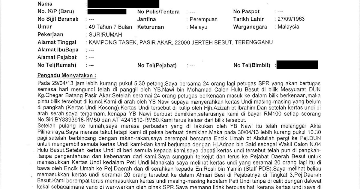 Surat Rasmi Untuk Balai Polis - Cangkruk b