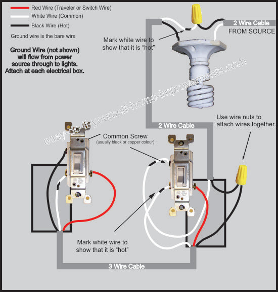 Wiring Diagram For 3 Way Switch - Home Wiring Diagram