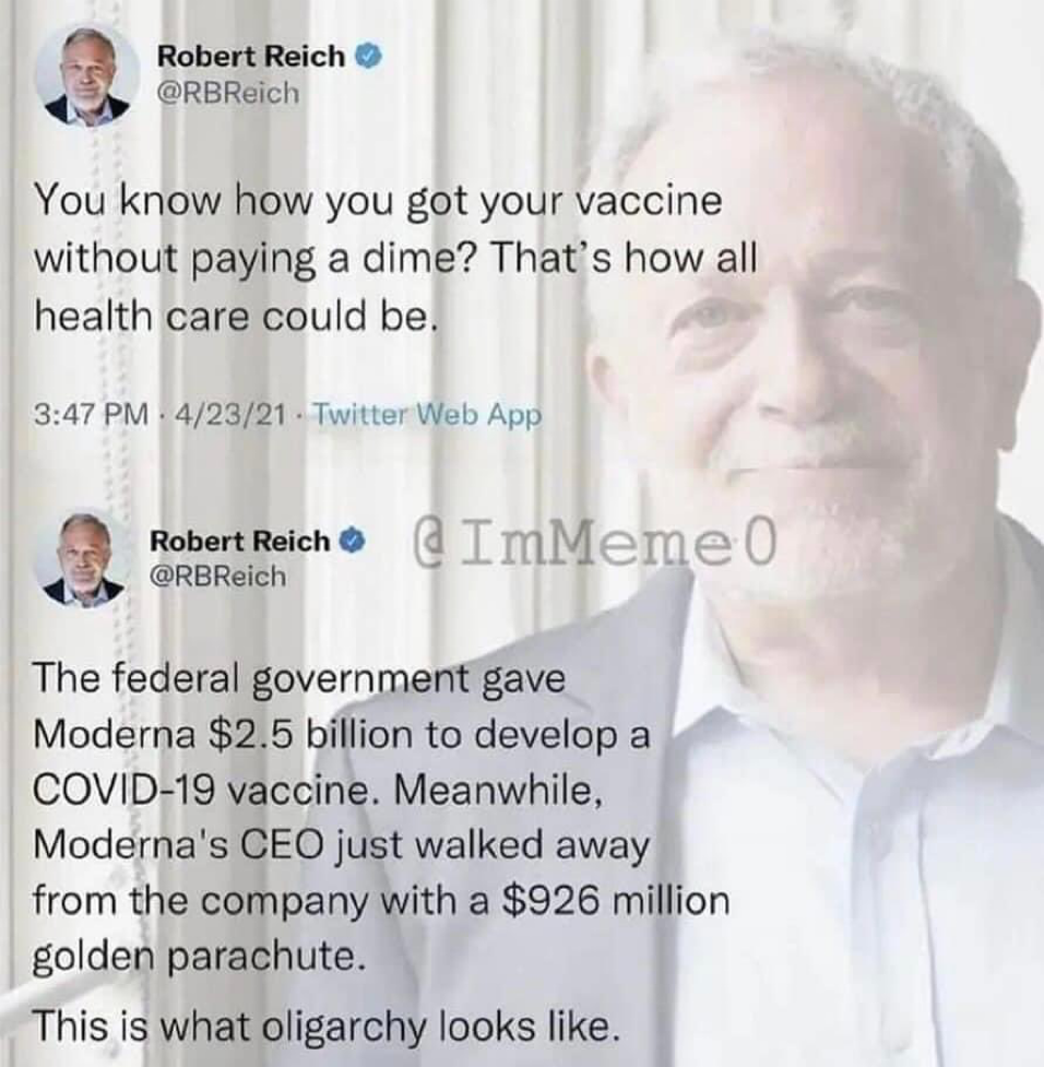 Hypocrite Robert Reich first priases socialized medicine then condemns anyone who provides it because they got money.