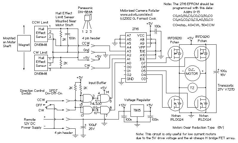 Motorized Video Camera Mount circuit description and parts | Electronic