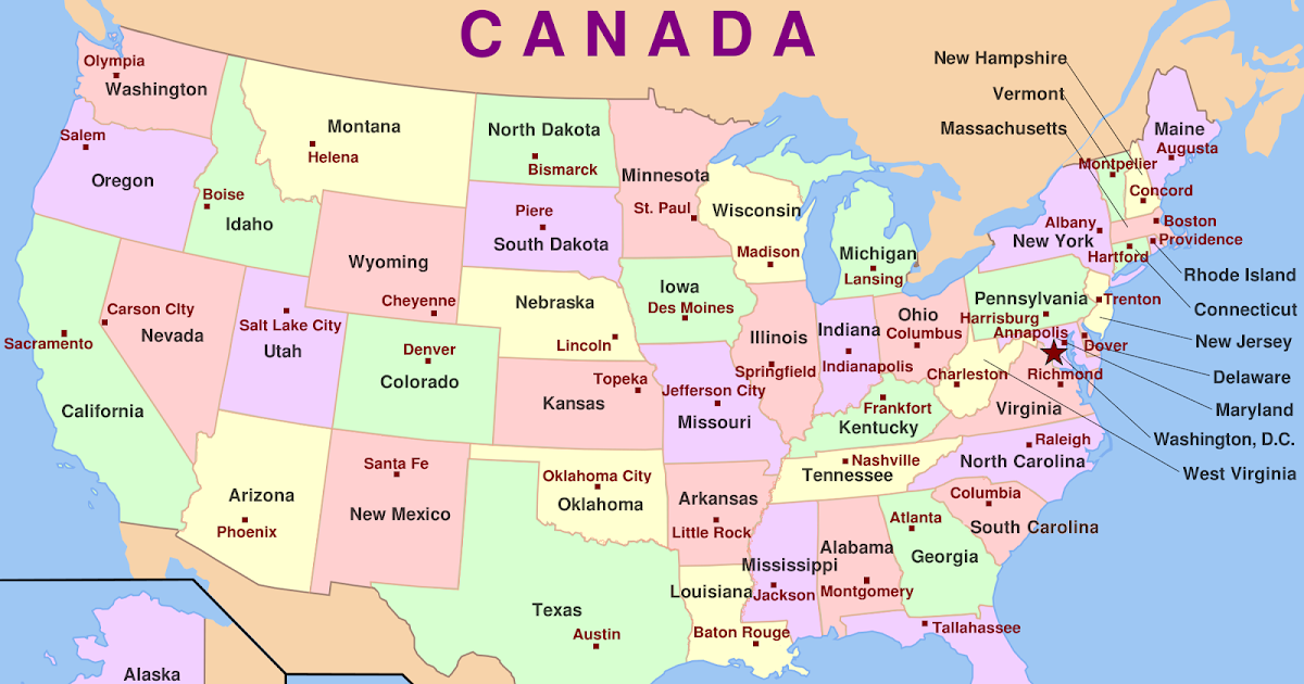 Map United States City Names | Map Of West