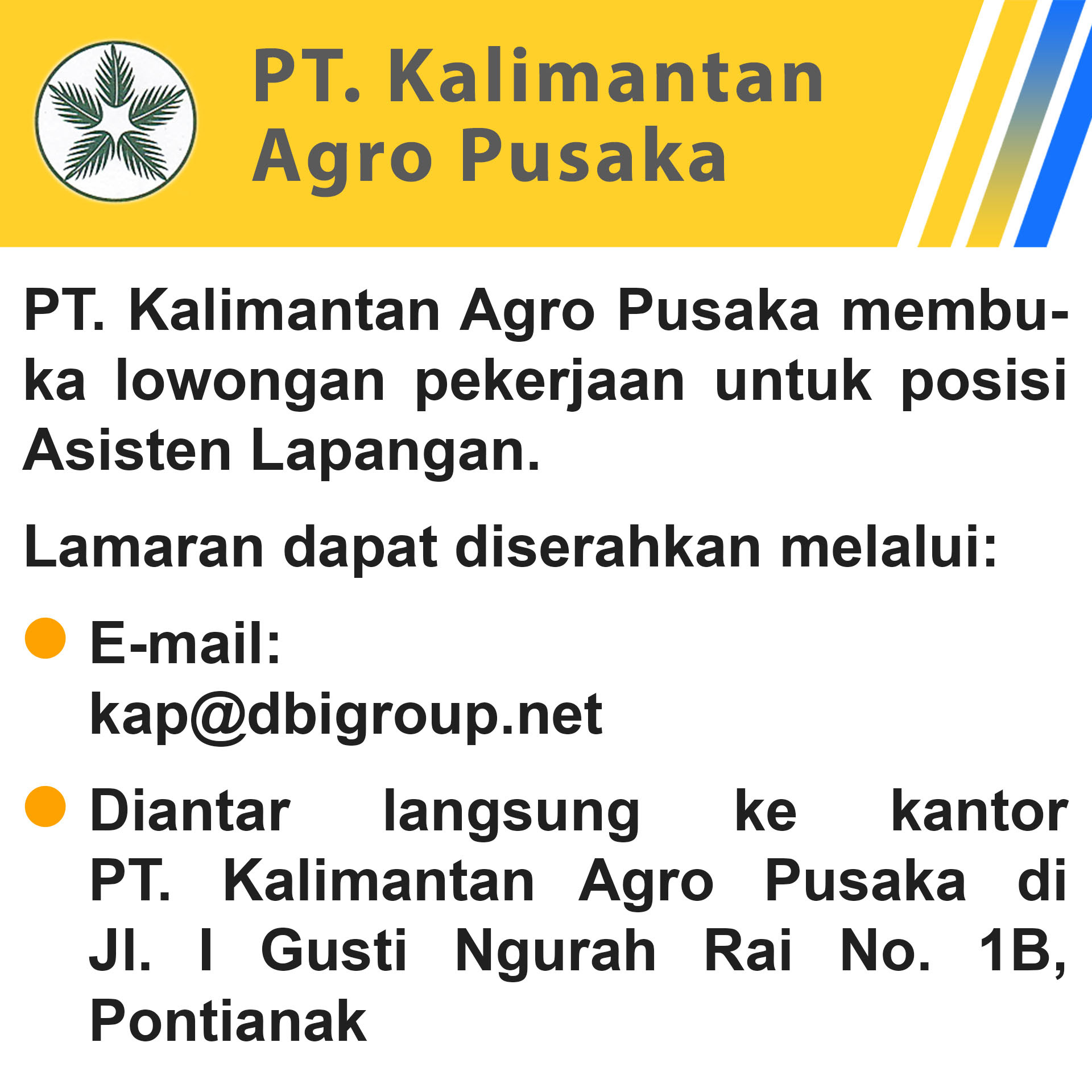 Lowongan Kerja Manager Kebun Kelapa Sawit Terbaru - Info Seputar Kerjaan