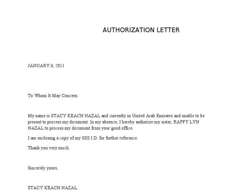 Permission To Speak On Company Letterhead - 10+ Authorization Letter Samples To Act on Behalf ...