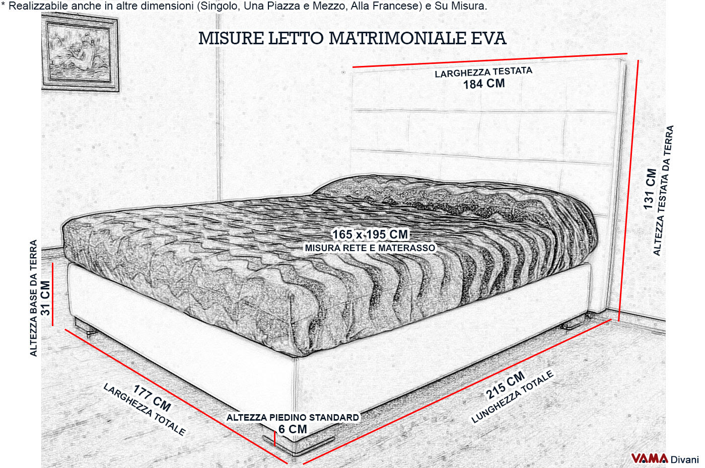 Le denominazioni e le misure dei materassi che si possono paragonare ai nostri matrimoniali sono le seguenti. Letto Matrimoniale Misure Handimaine Fr