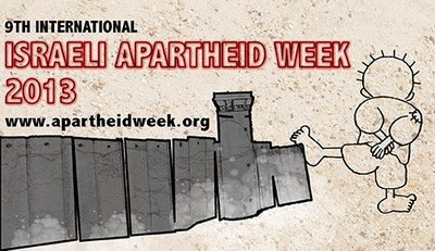 Poster de la Semana contra el Apartheid Israelí que se realiza todos los años en febrero-marzo en las universidades.