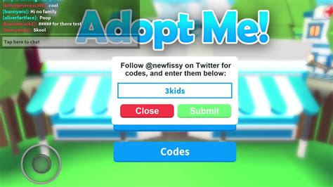 roblox adopt me all codes 2018