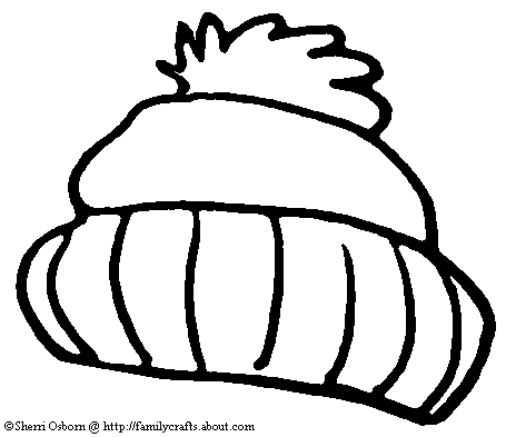 winter hat coloring page