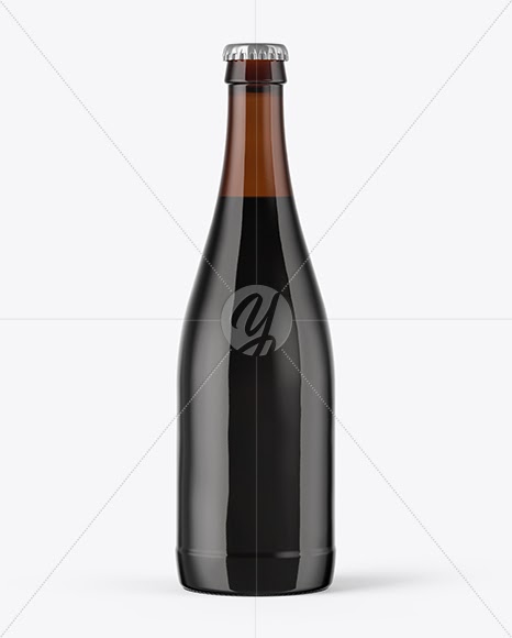 Download Download 500ml Amber Glass Stout Beer Bottle Mockup PSD