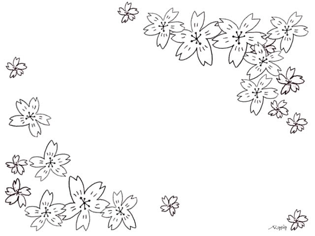 すべての動物の画像 ラブリー卒業 桜 イラスト 白黒