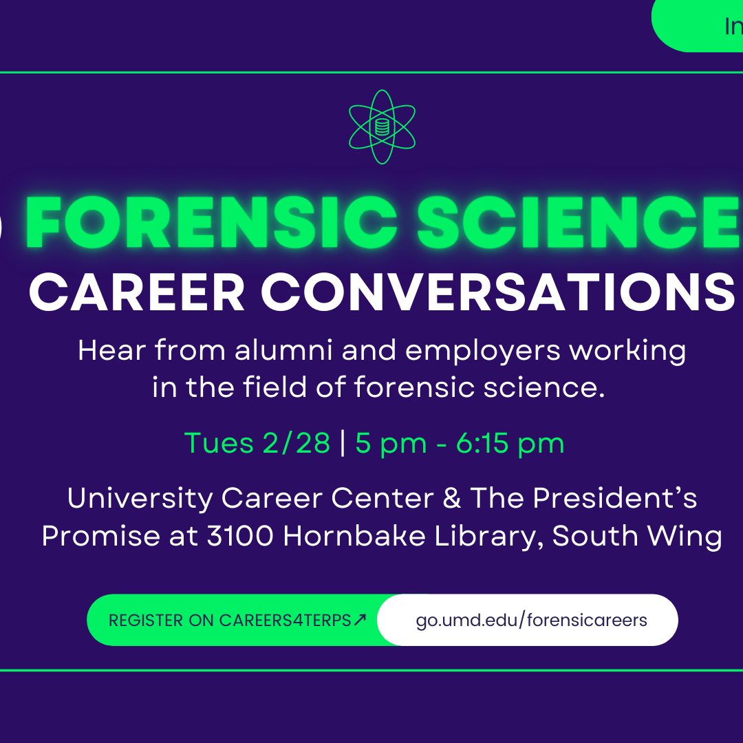 forensic science caeer conversations panel- hear from professionals in the field