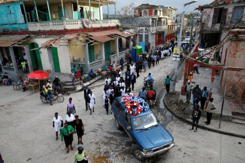 The funeral of a woman who died during Hurricane Matthew