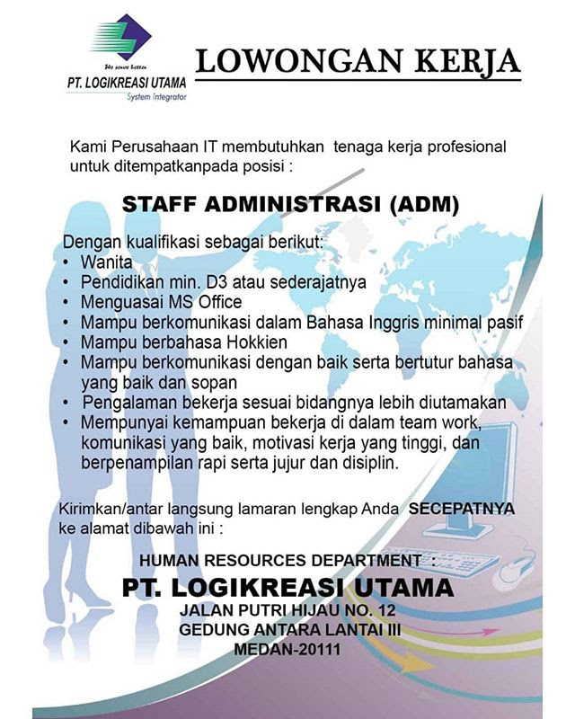 Indoseiki metalutama kawasan industri jatake. Pt Logikreasi Utama Lowongan Sebagai Staff Administrasi Lowongan Kerja Medan Dan Sekitarnya