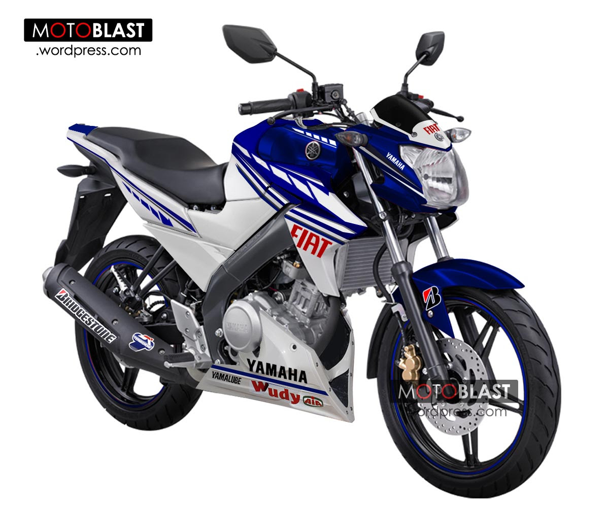 Modifikasi Motor Vixion Biru Putih Pecinta Modifikasi