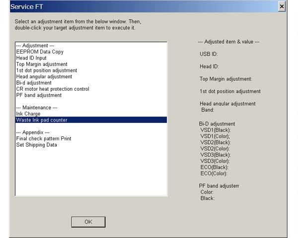 reset epson l200 adjustment program