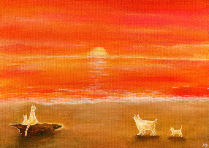 ディズニー画像のすべて 最高絵の具 夕日 海 イラスト