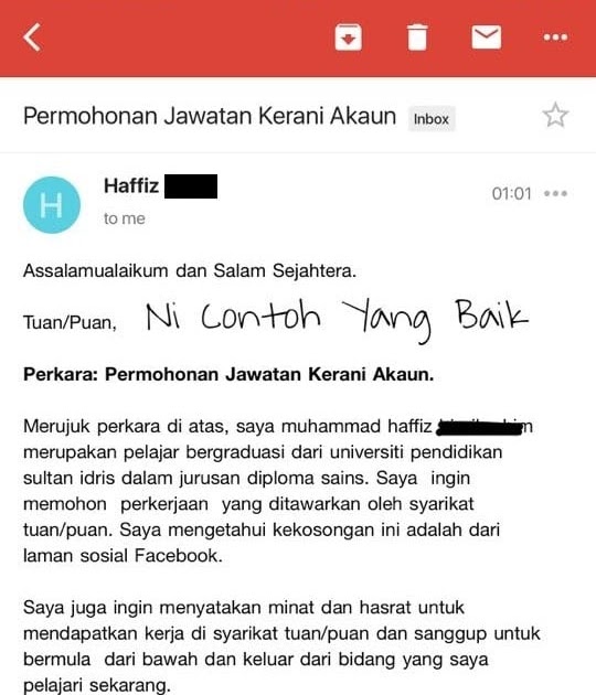 Surat Permohonan Kerja Kerajaan - Contoh 4S